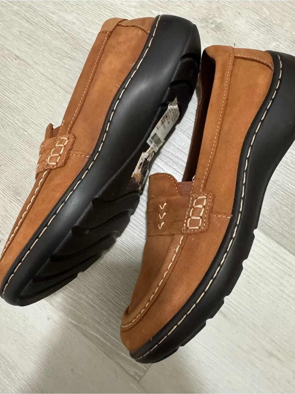 Clarks Women's Cora Ashley Dark Tan Leather Loafer - Picture 3 of 7